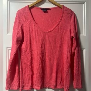 Ralph Lauren Pink Fitted Long Sleeve Tee